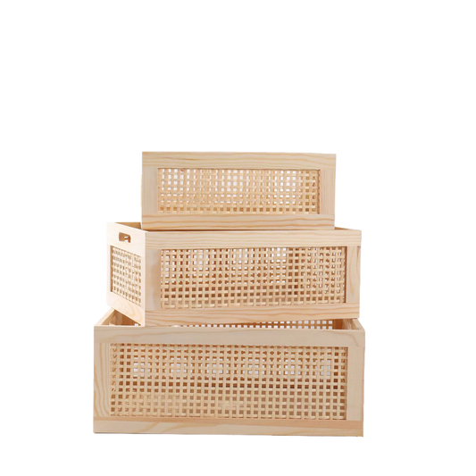 Retro wicker storage basket
