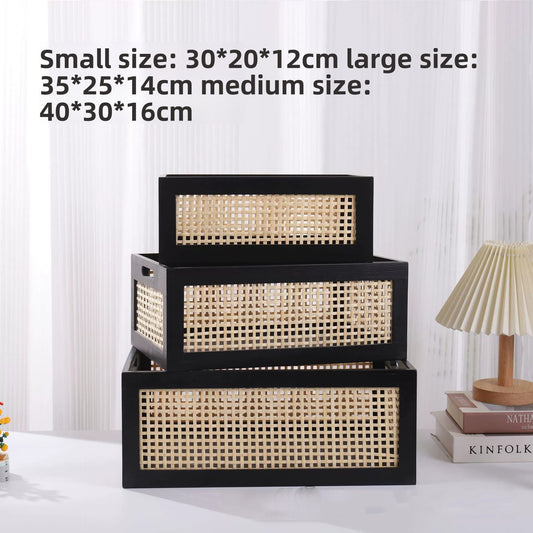 Retro wicker storage basket
