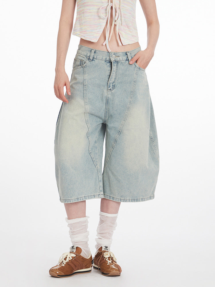 Retro Wide Leg Cropped Jeans