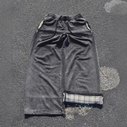 Retro Wide Leg Drawstring Trousers
