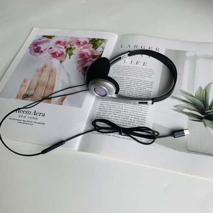 Retro Wired Headset Lightweight Compatible with Apple Huawei