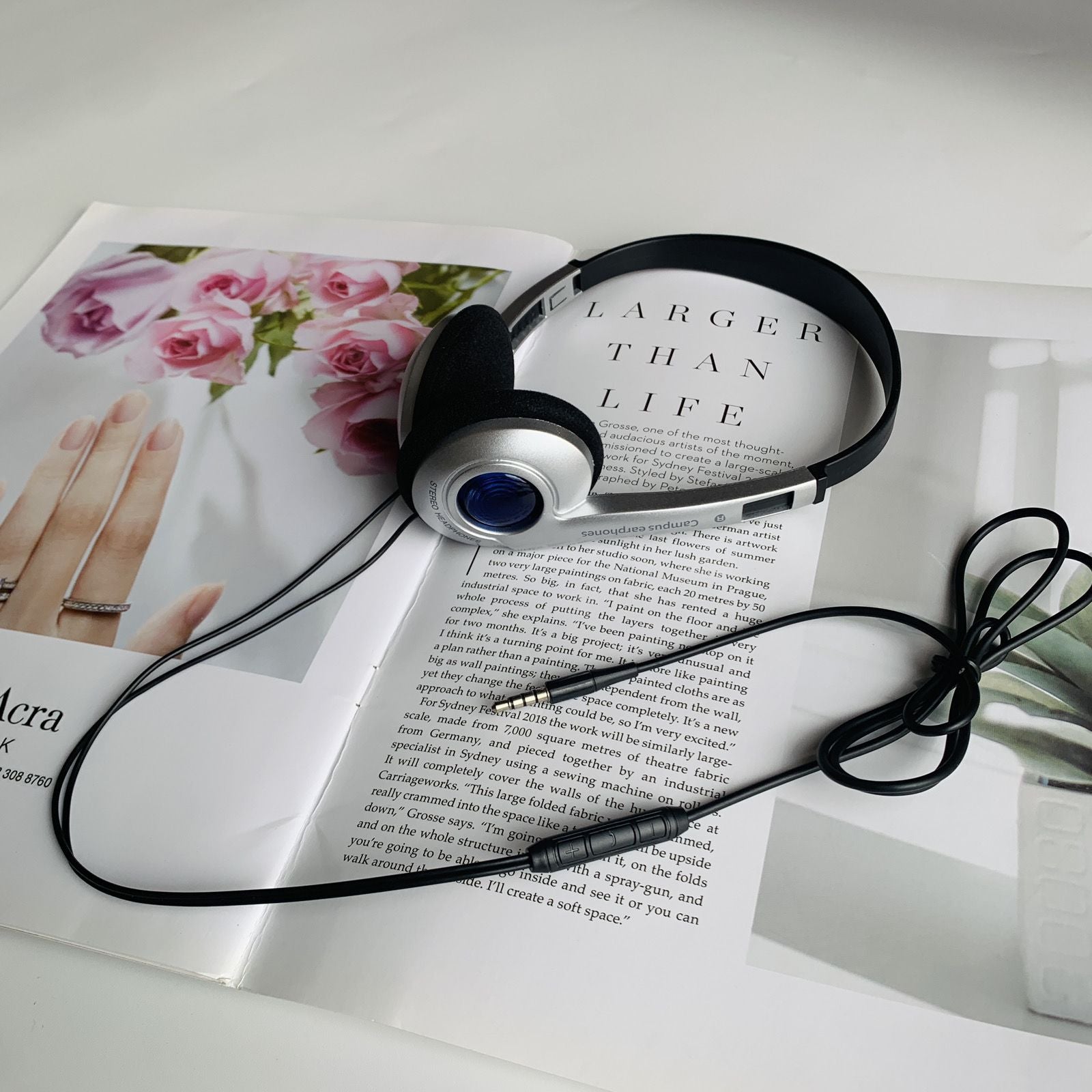 Retro Wired Headset Lightweight Compatible with Apple Huawei