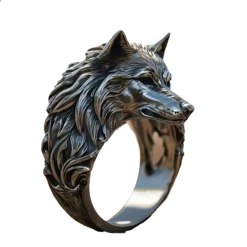 Retro Wolf Head Ring