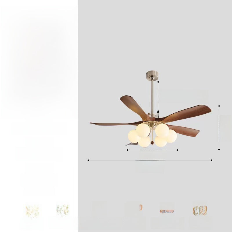 Retro wood grain home vintage style fan light