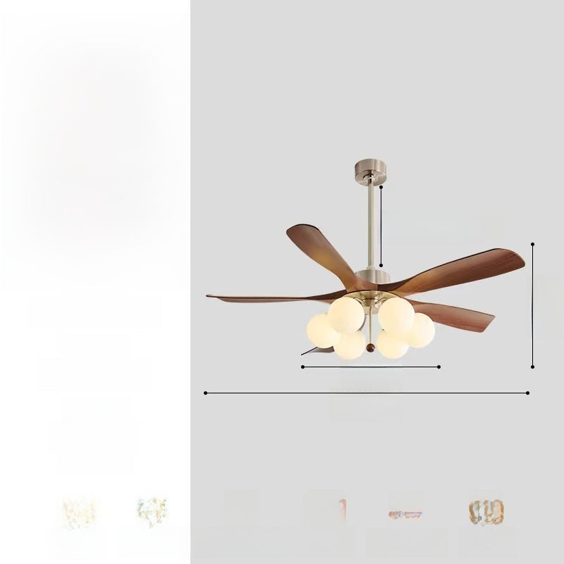 Retro wood grain home vintage style fan light