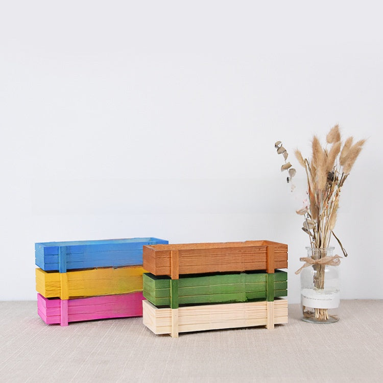 Retro wooden flower pot