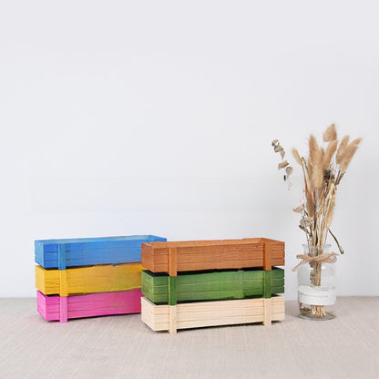 Retro wooden flower pot