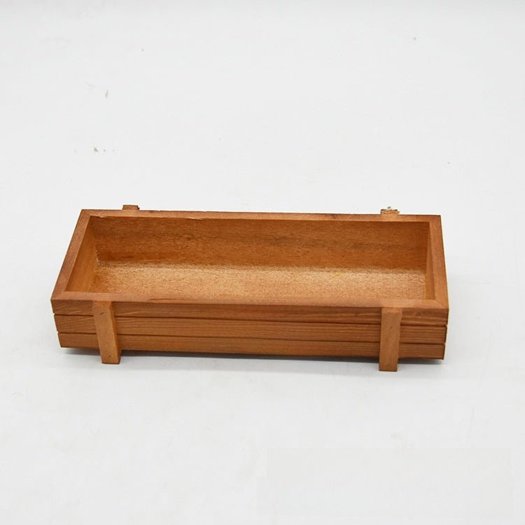 Retro wooden flower pot
