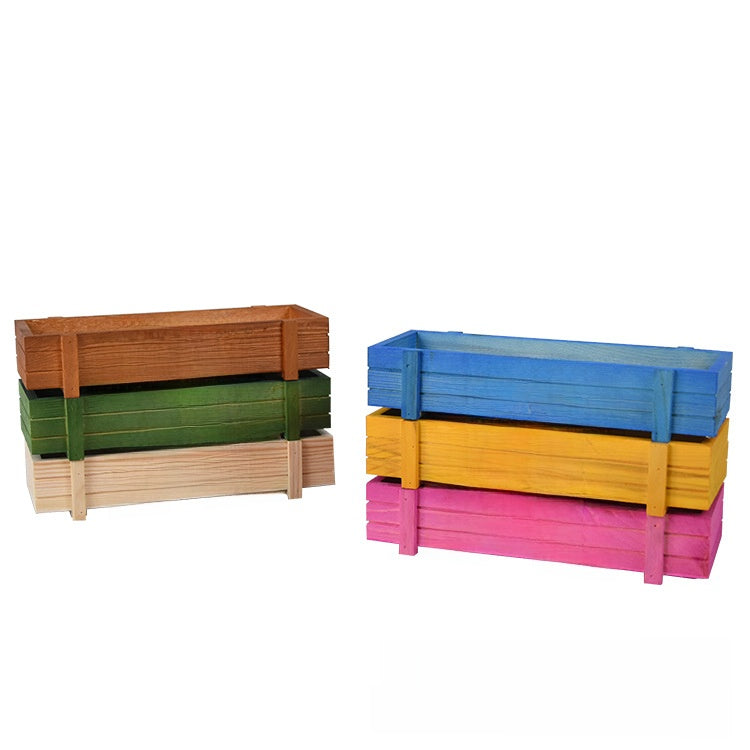 Retro wooden flower pot