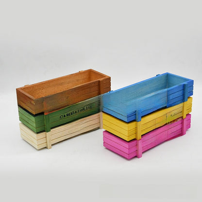 Retro wooden flower pot