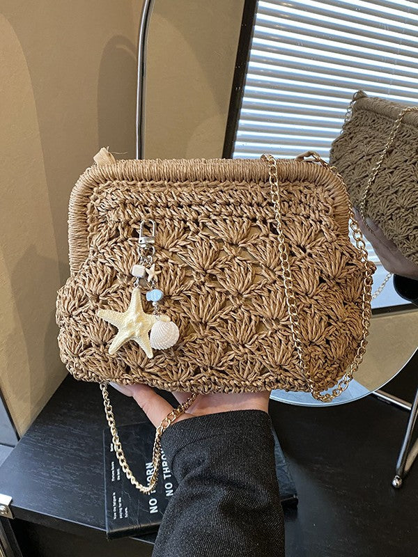 Retro Woven Straw Shoulder Bag