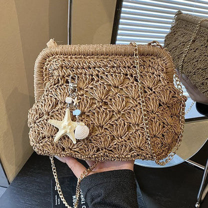 Retro Woven Straw Shoulder Bag