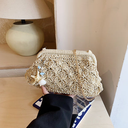 Retro Woven Straw Shoulder Bag