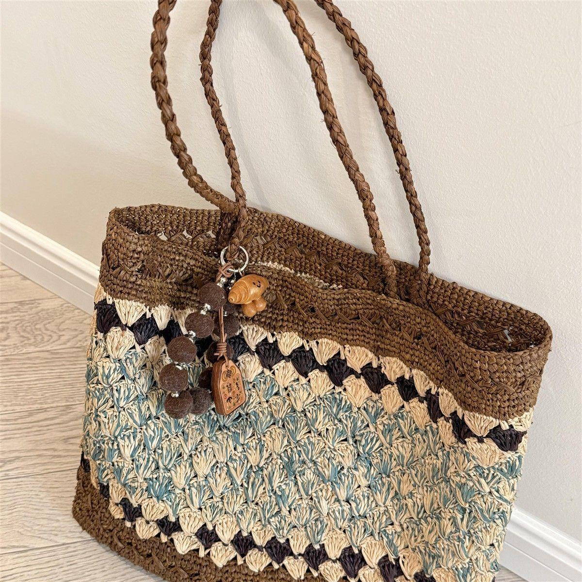 Retro Woven Straw Tote Bag