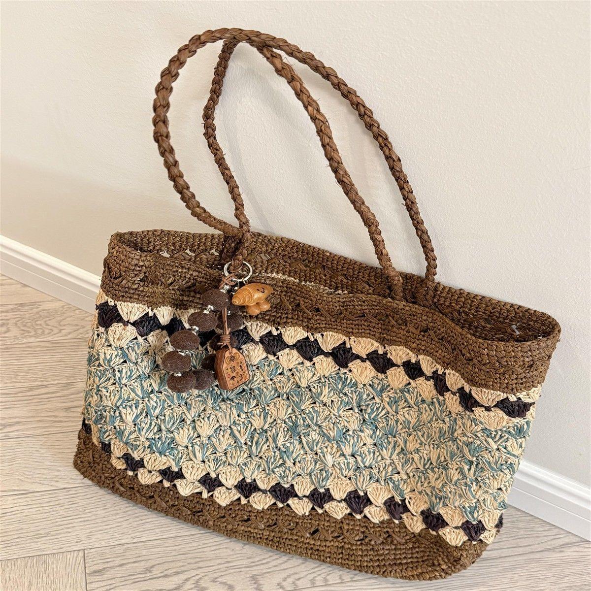 Retro Woven Straw Tote Bag