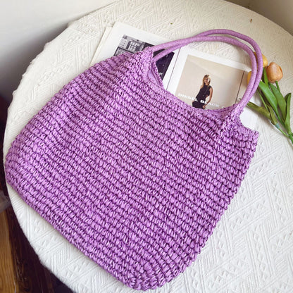 Retro Woven Straw Tote Bag
