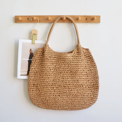 Retro Woven Straw Tote Bag