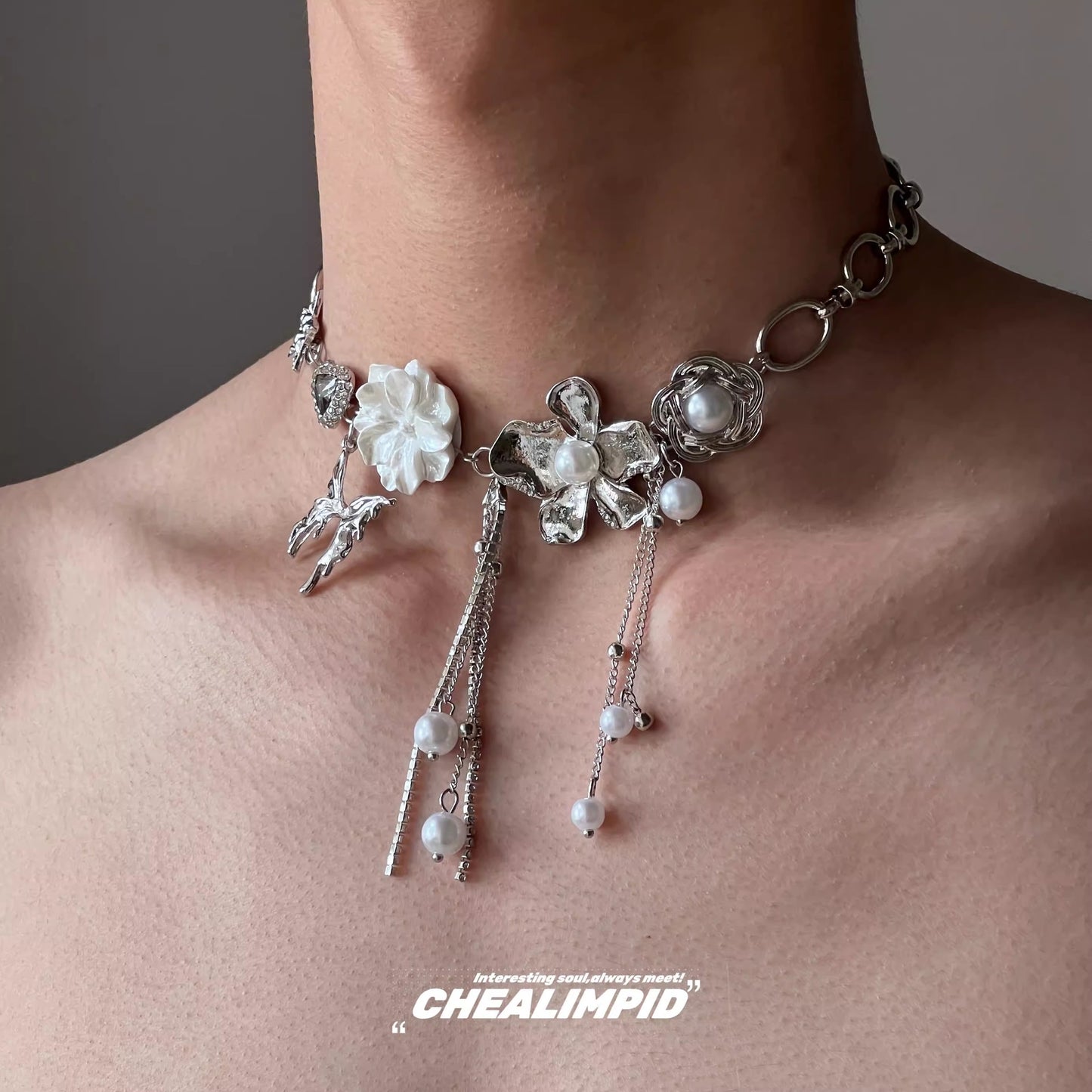 Retro Y2K Alloy Choker Necklace