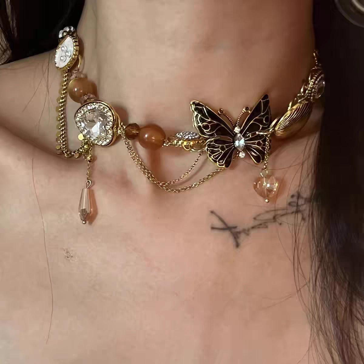 Retro Y2K Alloy Choker Necklace