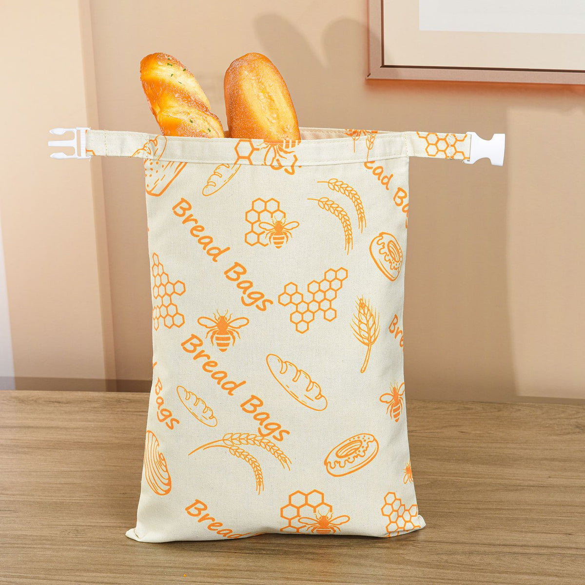 Reusable Beeswax Bread Storage Bag with Double Layer