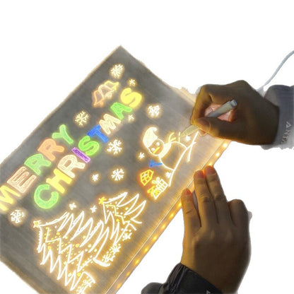 Reusable Luminous Children's Drawing Board with Stand and Pens