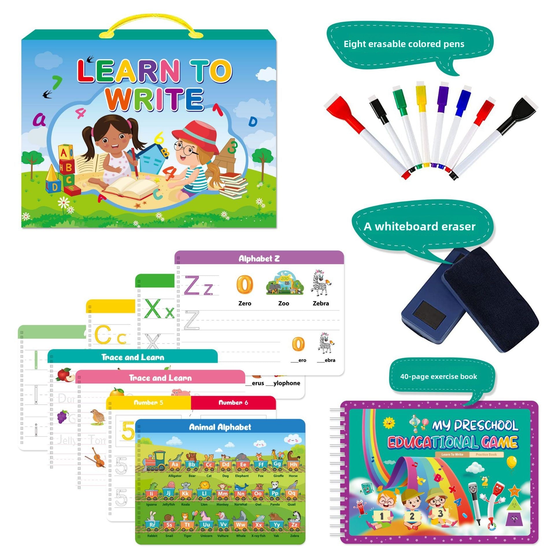 Reusable Preschool Handwriting Workbook