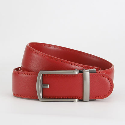 Reverse pull buckle belt