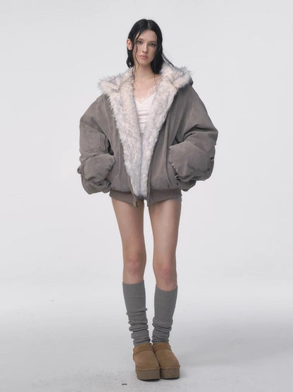 Reversible Fleece Hooded Jacket