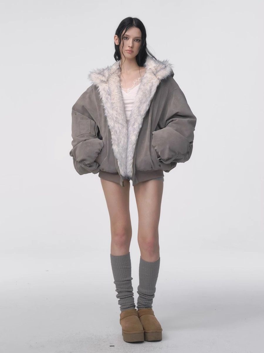 Reversible Fleece Hooded Jacket
