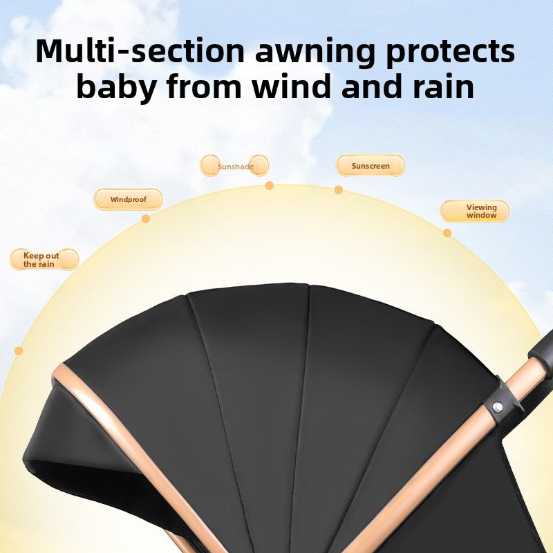 Reversible Four-Wheel Baby Stroller