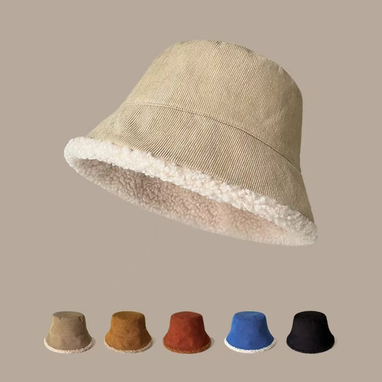 Reversible Lamb Wool Bucket Hat