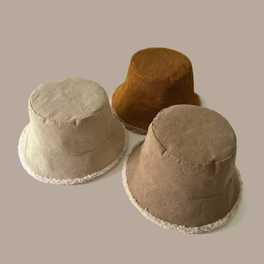 Reversible Lamb Wool Bucket Hat
