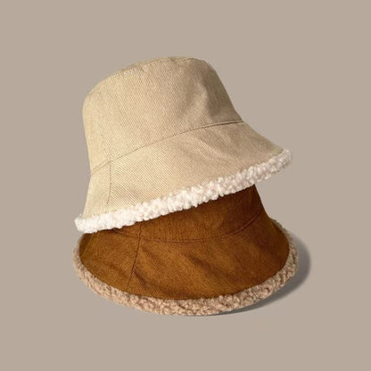 Reversible Lamb Wool Bucket Hat