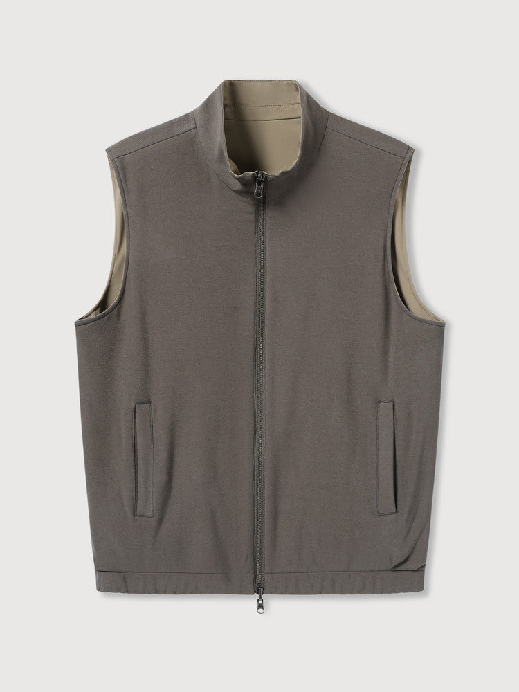 Reversible Nylon Cashmere Vest Jacket