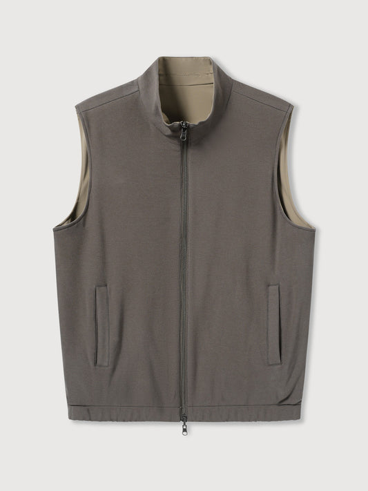 Reversible Nylon Cashmere Vest Jacket