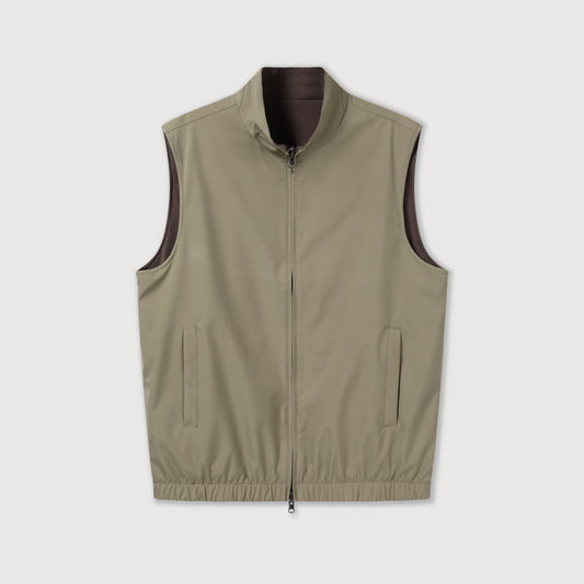 Reversible Nylon Cashmere Vest Jacket