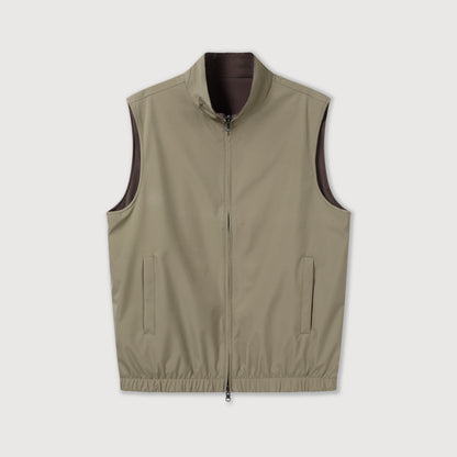 Reversible Nylon Cashmere Vest Jacket