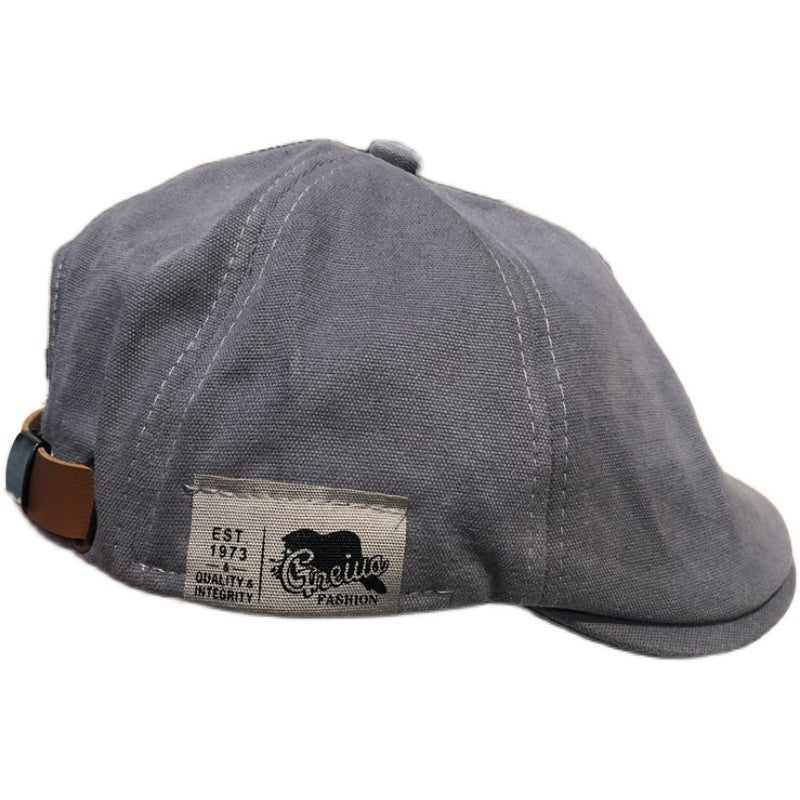 Reversible Patch Label Beret Hat
