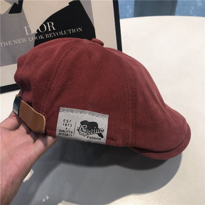 Reversible Patch Label Beret Hat