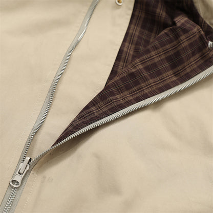 Reversible Plaid Lapel Jacket