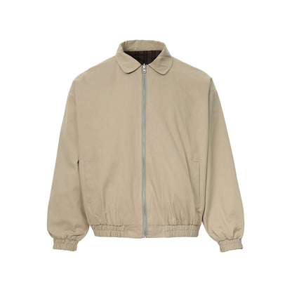Reversible Plaid Lapel Jacket