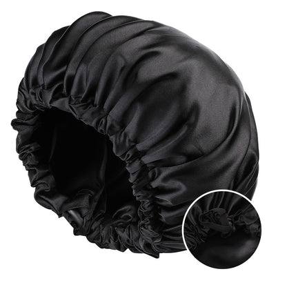 Reversible Satin Sleep Cap with Button