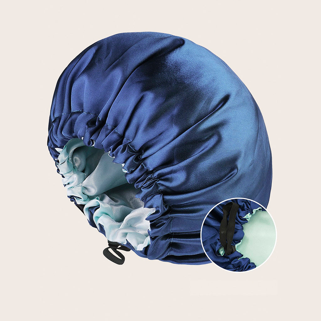 Reversible Satin Sleep Cap with Button