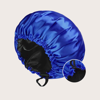 Reversible Satin Sleep Cap with Button