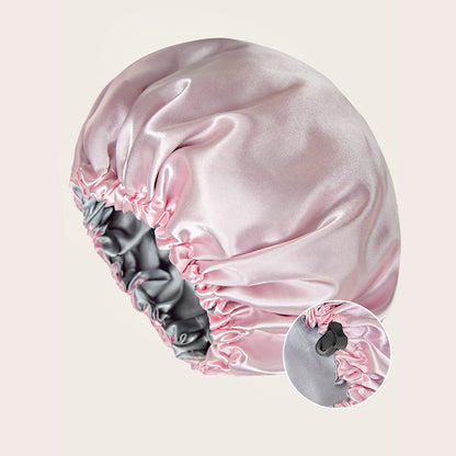 Reversible Satin Sleep Cap with Button