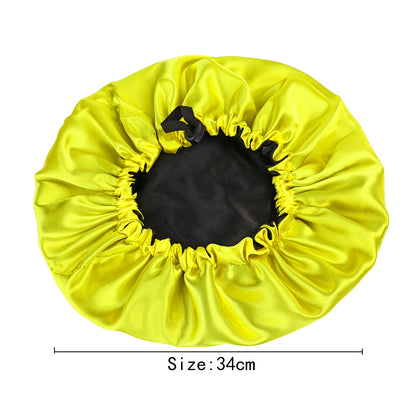 Reversible Satin Sleep Cap with Button