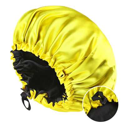 Reversible Satin Sleep Cap with Button