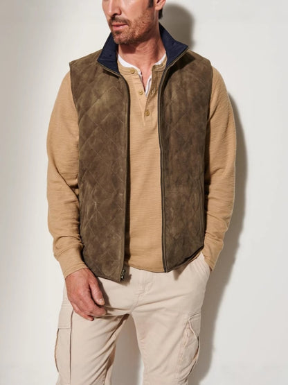 Reversible Suede Vest Jacket