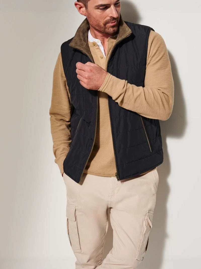 Reversible Suede Vest Jacket