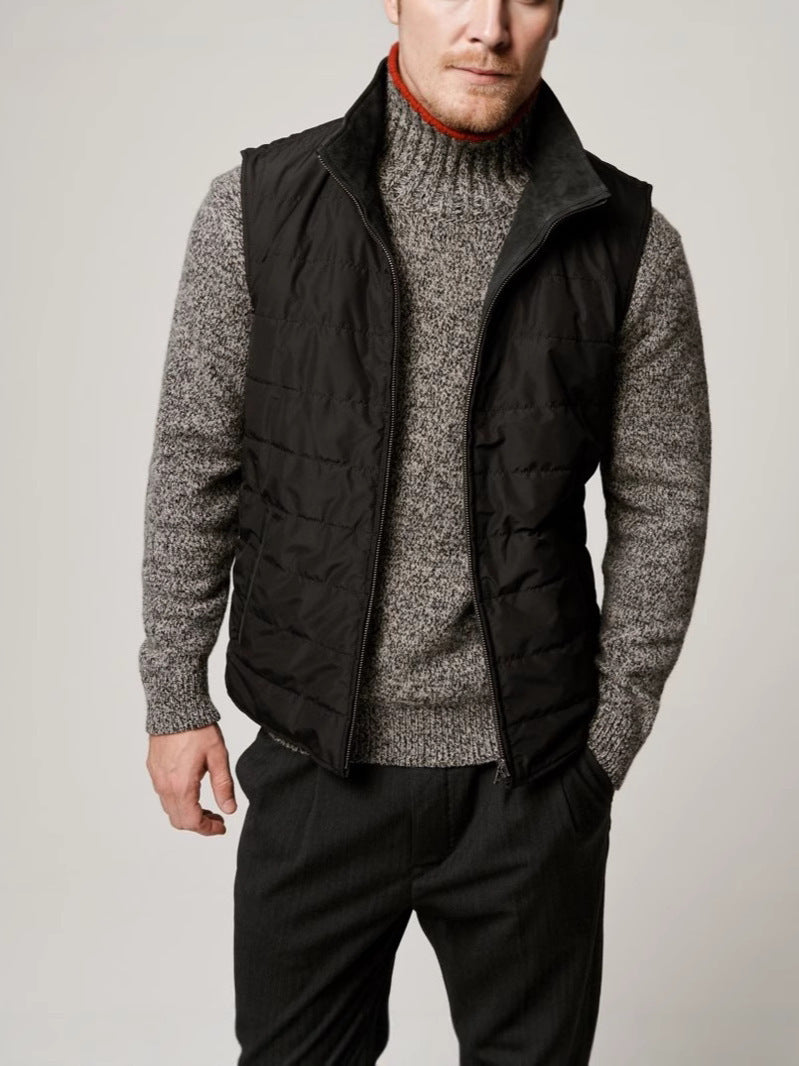 Reversible Suede Vest Jacket